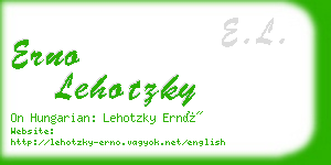 erno lehotzky business card